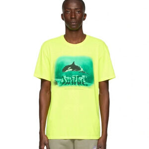 Awake NY Orca T-shirt Neon Lime Green Crewneck Graphic